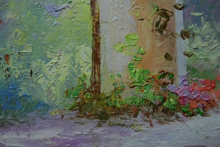 Картина " В летнем саду" Цена: 10900 руб. Размер: 90 x 60 см. Увеличенный фрагмент.