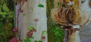 Картина " В летнем саду" Цена: 10900 руб. Размер: 90 x 60 см. Увеличенный фрагмент.