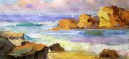 Картина "Пляж и скалы" Цена: 5100 руб. Размер: 40 x 30 см.