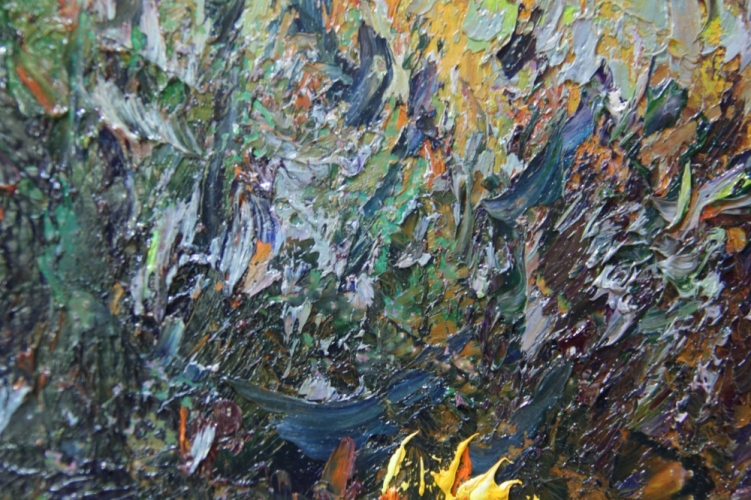 Картина "Однажды осенью" Цена: 12800 руб. Размер: 90 x 60 см. Увеличенный фрагмент.