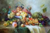 Картина "Вино и фрукты"