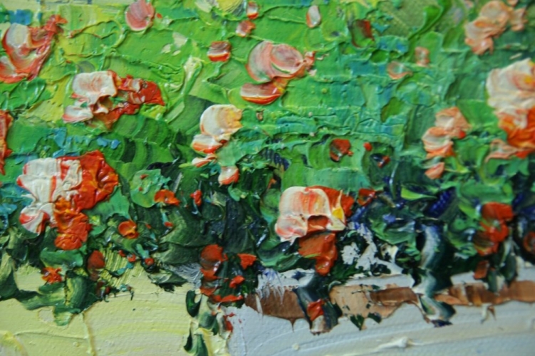 Картина "Тихая бухточка" Цена: 12000 руб. Размер: 120 x 60 см. Увеличенный фрагмент.