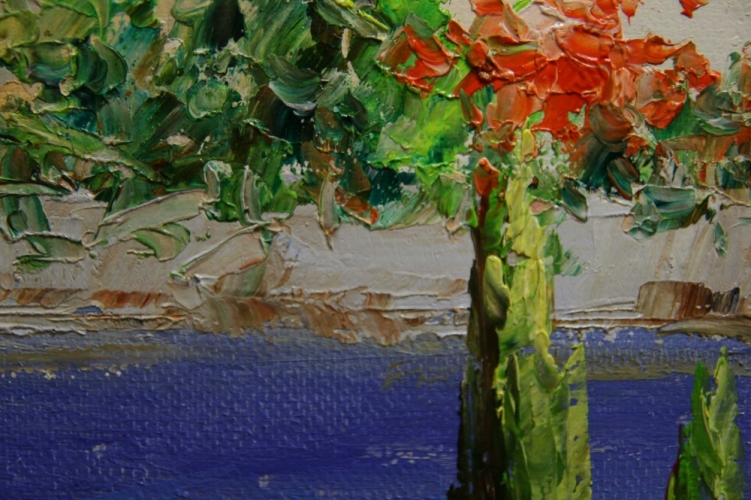 Картина "Цвета Адриатики" Цена: 15500 руб. Размер: 150 x 60 см. Увеличенный фрагмент.