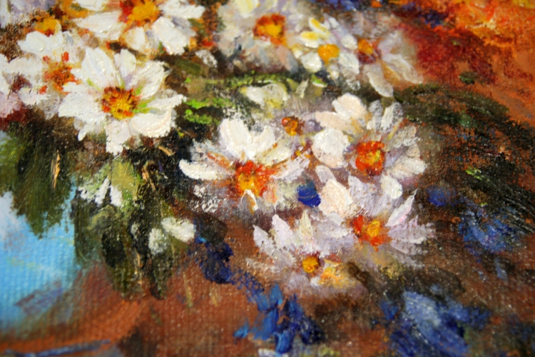 Картина "Цветочное чудо" Цена: 8000 руб. Размер: 50 x 40 см. Увеличенный фрагмент.