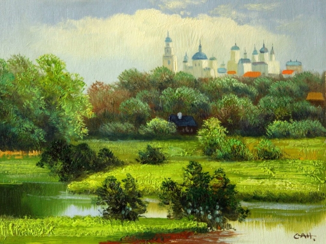 Репродукция картины "Летний пейзаж" Кондратенко Цена: 5600 руб. Размер: 40 x 30 см.