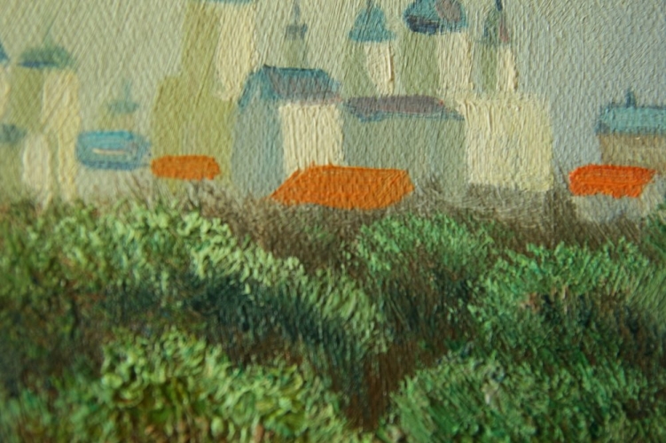 Репродукция картины "Летний пейзаж" Кондратенко Цена: 5600 руб. Размер: 40 x 30 см. Увеличенный фрагмент.