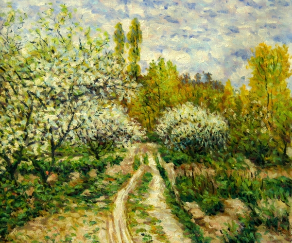 Картина "Цветущие яблони" Клод Моне Цена: 9200 руб. Размер: 60 x 50 см.