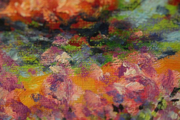 "Клод Моне сад художника в Живерни" Цена: 16100 руб. Размер: 90 x 60 см. Увеличенный фрагмент.