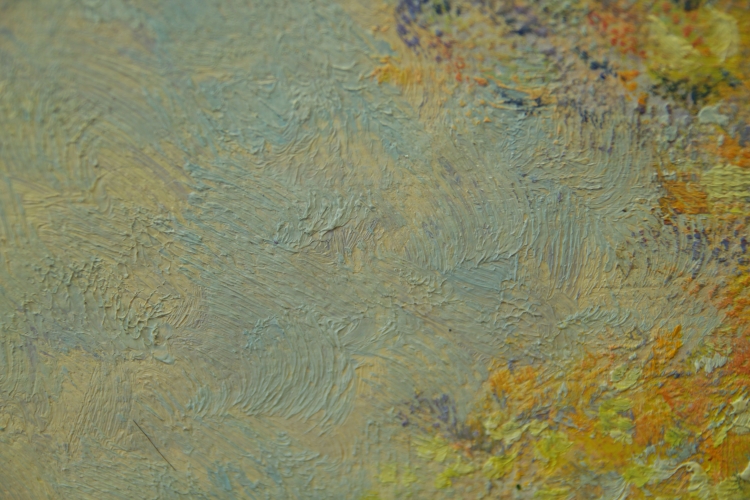 Клод Моне "Антиб вид из садов Салис" Цена: 16100 руб. Размер: 90 x 60 см. Увеличенный фрагмент.