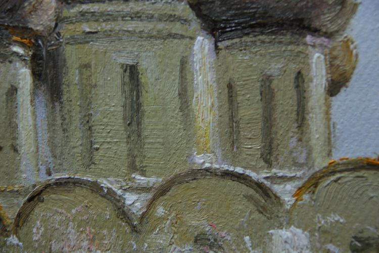 Картина "Зимняя церковь" Цена: 10300 руб. Размер: 50 x 60 см. Увеличенный фрагмент.
