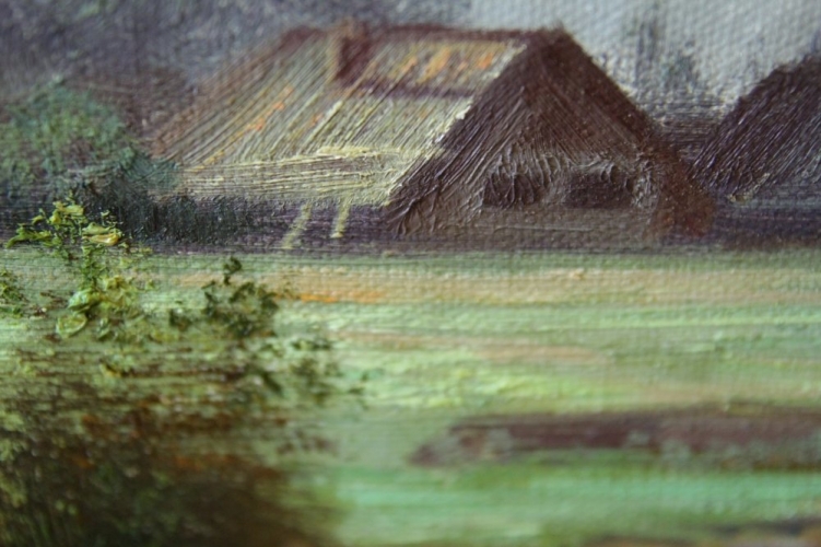 Репродукция картины "Пейзаж 1861" Каменева Цена: 15400 руб. Размер: 90 x 60 см. Увеличенный фрагмент.