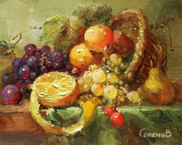 Картина "Чаша с фруктами" Цена: 3800 руб. Размер: 25 x 20 см.
