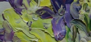 Картина маслом "Чудные ирисы" Цена: 10900 руб. Размер: 50 x 60 см. Увеличенный фрагмент.