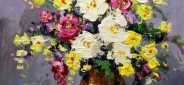 Картина "Цветочное настроение" Цена: 6000 руб. Размер: 50 x 60 см.