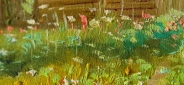 Картина "Цветущий сад" Цена: 5600 руб. Размер: 25 x 20 см. Увеличенный фрагмент.