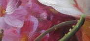 Картина "Цветы и фрукты" Цена: 12400 руб. Размер: 60 x 90 см. Увеличенный фрагмент.