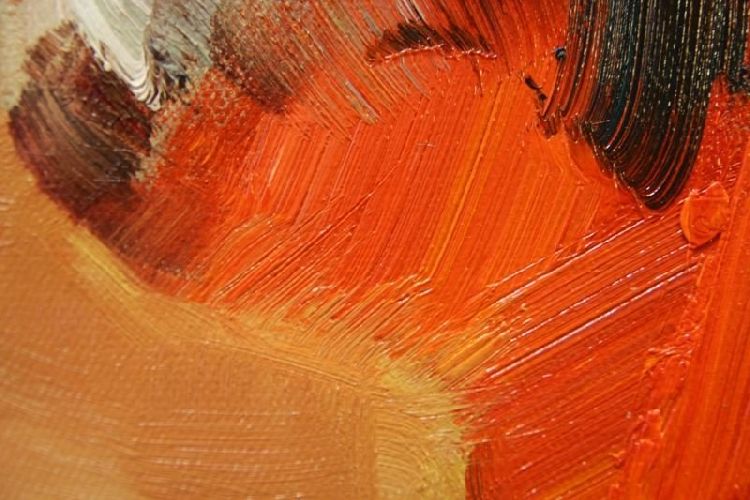 Картина "Дама в красном" Цена: 10900 руб. Размер: 60 x 90 см. Увеличенный фрагмент.