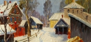 Картина "Деревенская зима" Цена: 5600 руб. Размер: 25 x 20 см.