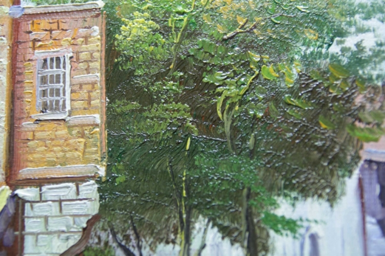 Картина "Голландский дворик" Цена: 5100 руб. Размер: 40 x 30 см. Увеличенный фрагмент.