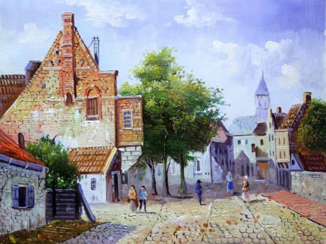Картина "Голландский дворик" Цена: 5100 руб. Размер: 40 x 30 см.