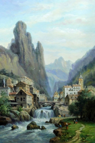 Картина "Горная деревня" Цена: 14900 руб. Размер: 60 x 90 см.