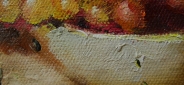 Картина "Груши на столе" Цена: 5700 руб. Размер: 40 x 30 см. Увеличенный фрагмент.