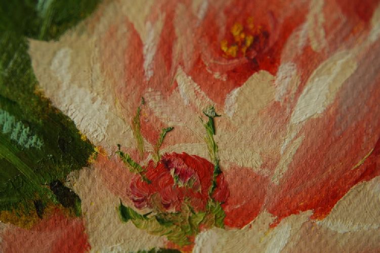 Картина "Красивые Розы" Цена: 14400 руб. Размер: 60 x 90 см. Увеличенный фрагмент.