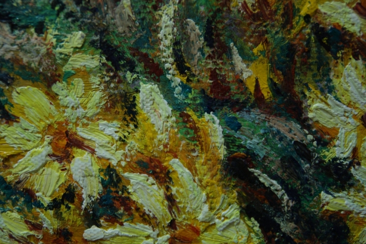 Картина маслом "Клод Моне топинамбур" Цена: 9700 руб. Размер: 50 x 60 см. Увеличенный фрагмент.