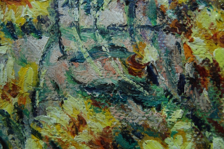 Картина маслом "Клод Моне топинамбур" Цена: 9700 руб. Размер: 50 x 60 см. Увеличенный фрагмент.