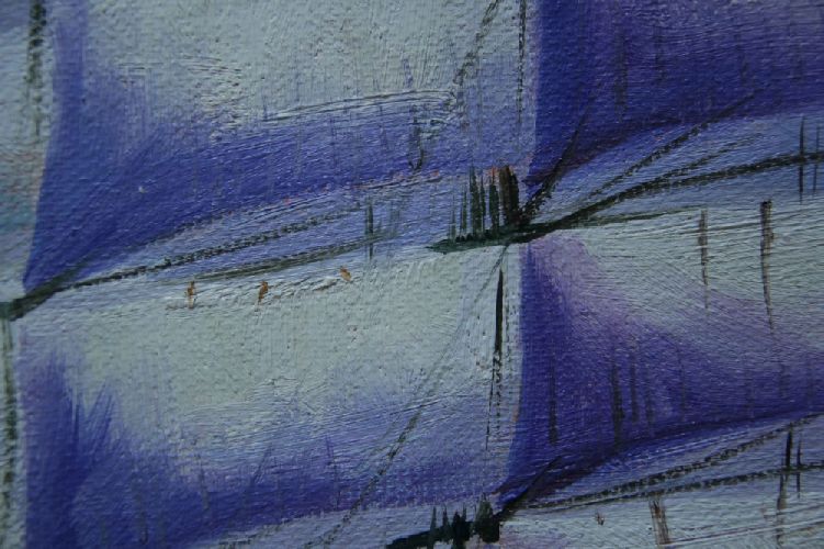 Картина "Корабль и море" Цена: 8700 руб. Размер: 60 x 50 см. Увеличенный фрагмент.
