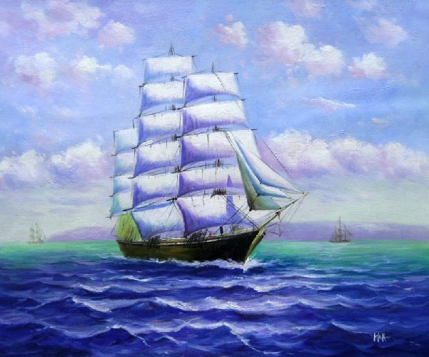 Картина "Корабль и море" Цена: 8700 руб. Размер: 60 x 50 см.