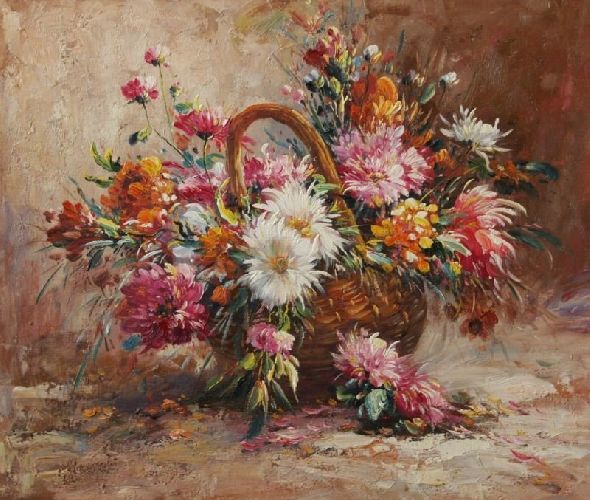 Картина "Корзина цветов" Цена: 6900 руб. Размер: 60 x 50 см.