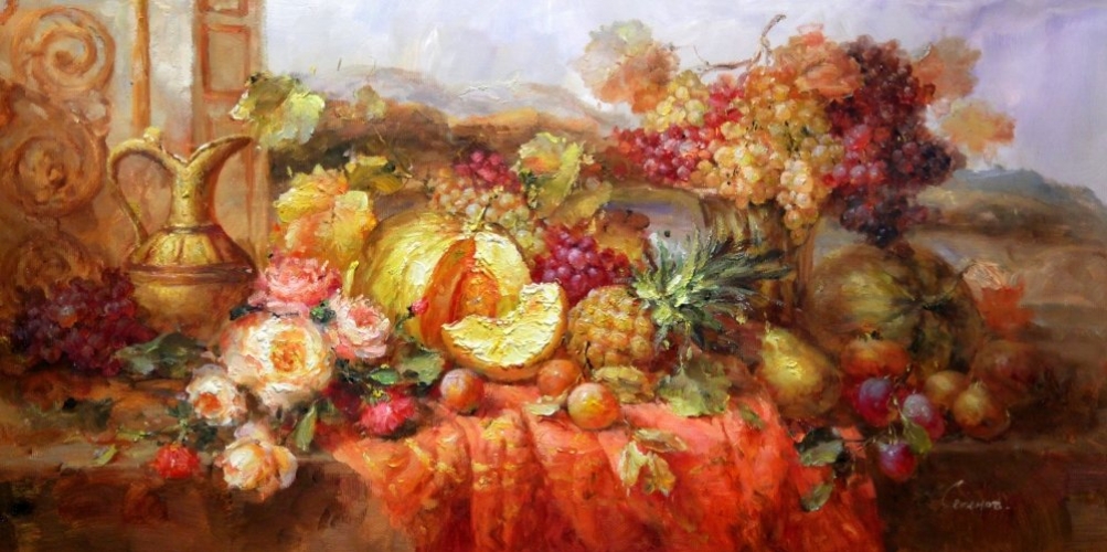 Картина "Кувшин и ананас" Цена: 22700 руб. Размер: 120 x 60 см.