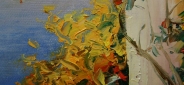 Картина "Лестница к морю" Цена: 14300 руб. Размер: 150 x 60 см. Увеличенный фрагмент.
