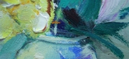 Картина "Лилия и георгины" Цена: 4500 руб. Размер: 30 x 40 см. Увеличенный фрагмент.