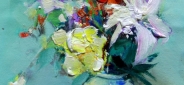 Картина "Лилия и георгины" Цена: 4500 руб. Размер: 30 x 40 см.