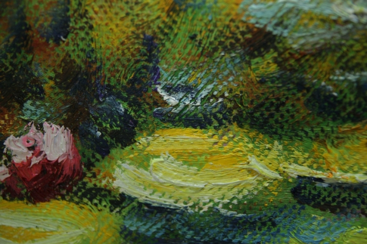 Картина "Лотосы" Цена: 13900 руб. Размер: 120 x 60 см. Увеличенный фрагмент.