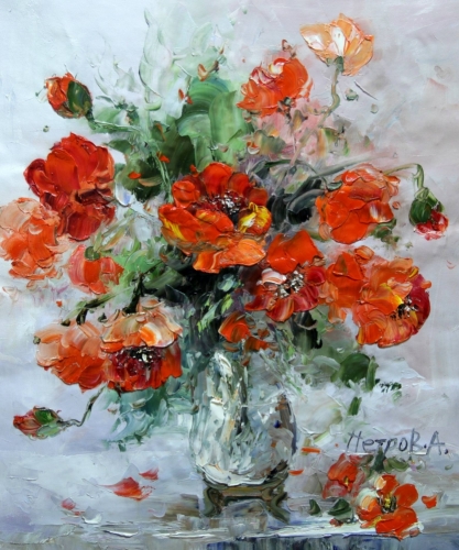 Картина "Маки и ваза" Цена: 9800 руб. Размер: 50 x 60 см.