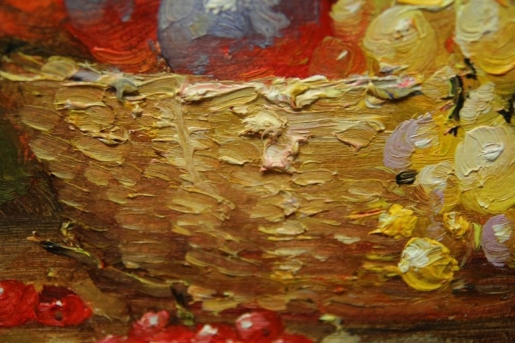 Картина "Маленькая корзинка" Цена: 4300 руб. Размер: 20 x 25 см. Увеличенный фрагмент.