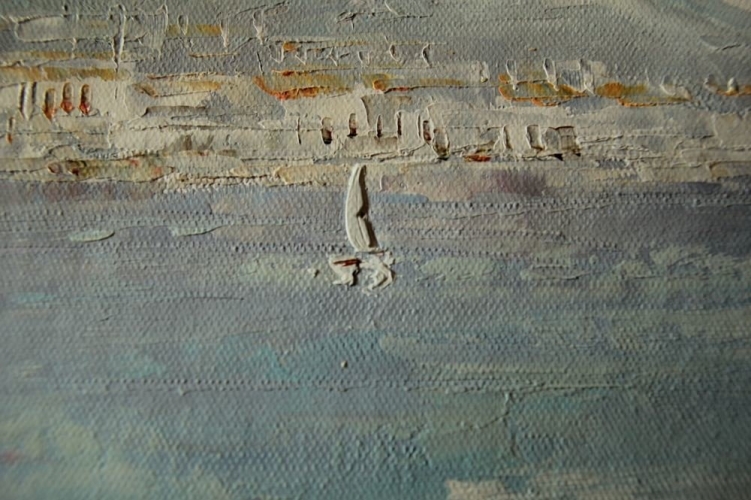 Картина "Морские просторы" Цена: 19500 руб. Размер: 180 x 60 см. Увеличенный фрагмент.