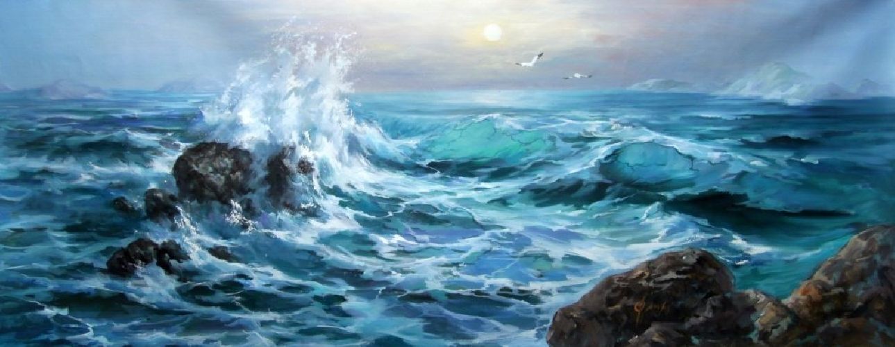 Картина "Морской прибой" Цена: 28700 руб. Размер: 180 x 80 см.
