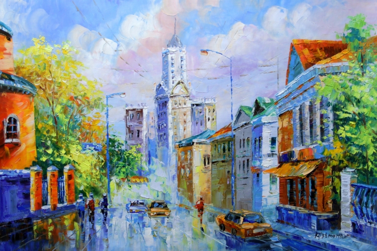 Картина "Московский переулок" Цена: 14400 руб. Размер: 90 x 60 см.