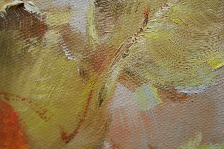 Картина маслом "Натюрморт с арбузом" Цена: 7200 руб. Размер: 40 x 50 см. Увеличенный фрагмент.