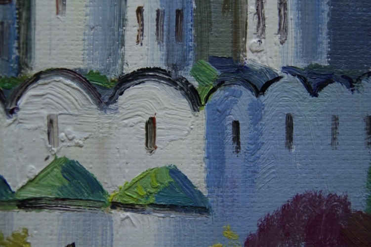 Картина "Новодевичий монастырь" Цена: 22700 руб. Размер: 70 x 50 см. Увеличенный фрагмент.