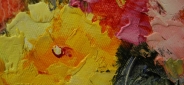Картина "Огненные цветы" Цена: 8200 руб. Размер: 60 x 50 см. Увеличенный фрагмент.
