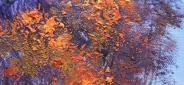 Картина "Осень в горах" Цена: 19600 руб. Размер: 120 x 60 см. Увеличенный фрагмент.