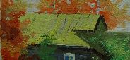 Картина "Осень в селе" Цена: 5600 руб. Размер: 25 x 20 см. Увеличенный фрагмент.