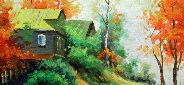 Картина "Осень в селе" Цена: 5600 руб. Размер: 25 x 20 см.
