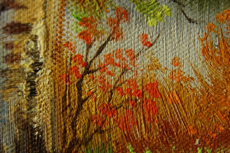 Картины "Осенние березы" Цена: 5600 руб. Размер: 40 x 30 см. Увеличенный фрагмент.