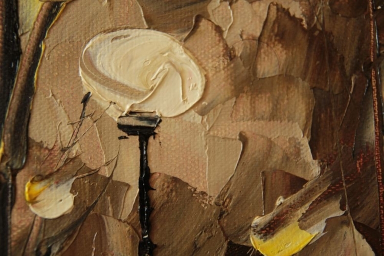 Картина "Вечерняя аллея" Цена: 5500 руб. Размер: 50 x 60 см. Увеличенный фрагмент.